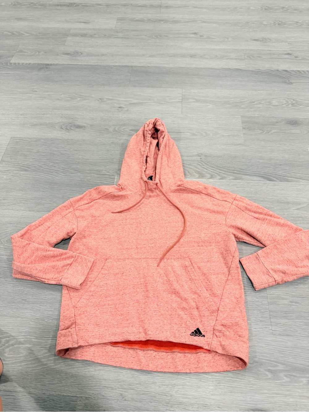 Adidas pink mock neck pull over hoodie